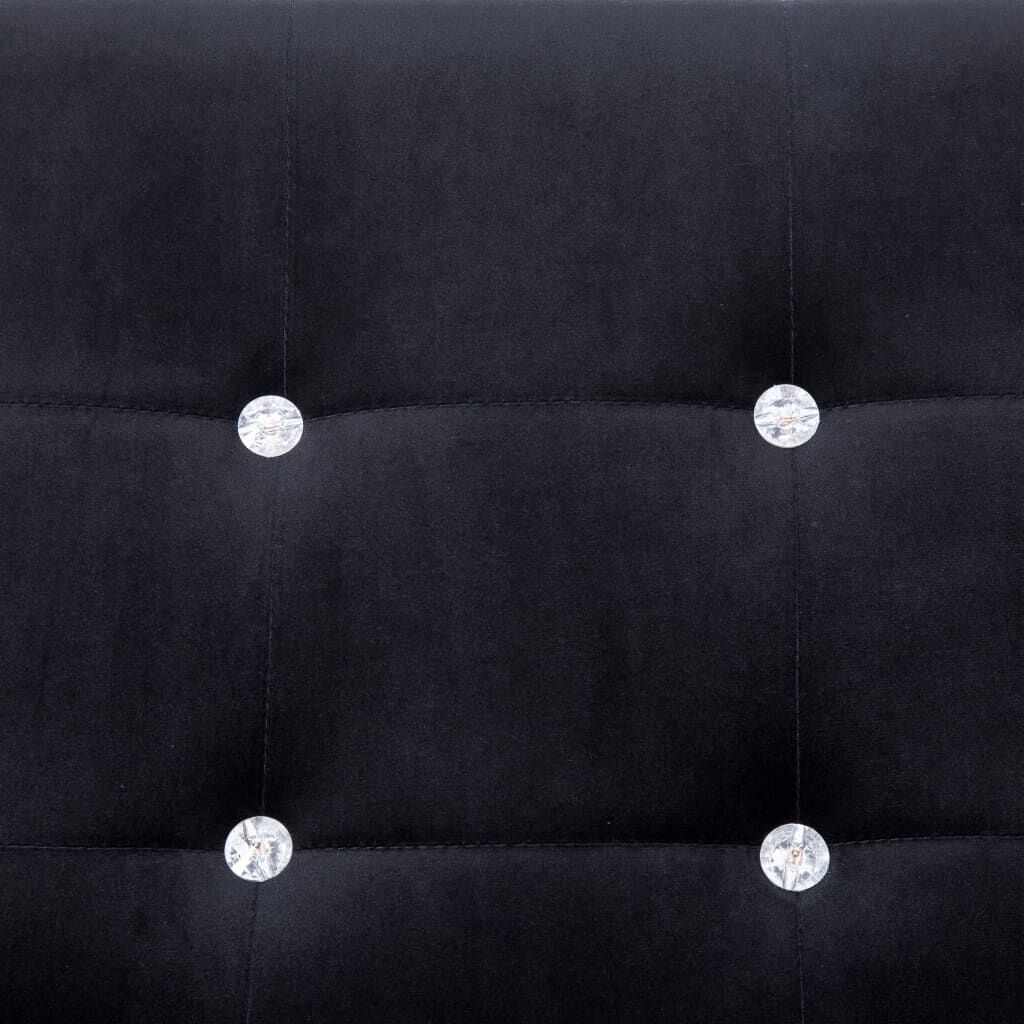 vidaXL 2-Seater Sofa with Armrests Black Chrome and Velvet