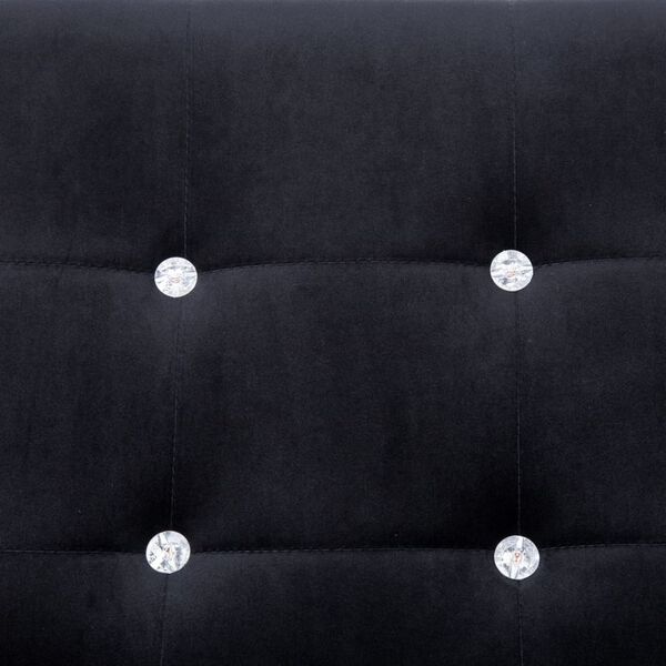 vidaXL 2-Seater Sofa with Armrests Black Chrome and Velvet