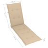 vidaXL Outdoor Deck Chair with Footrest and Cushion Solid Acacia Wood