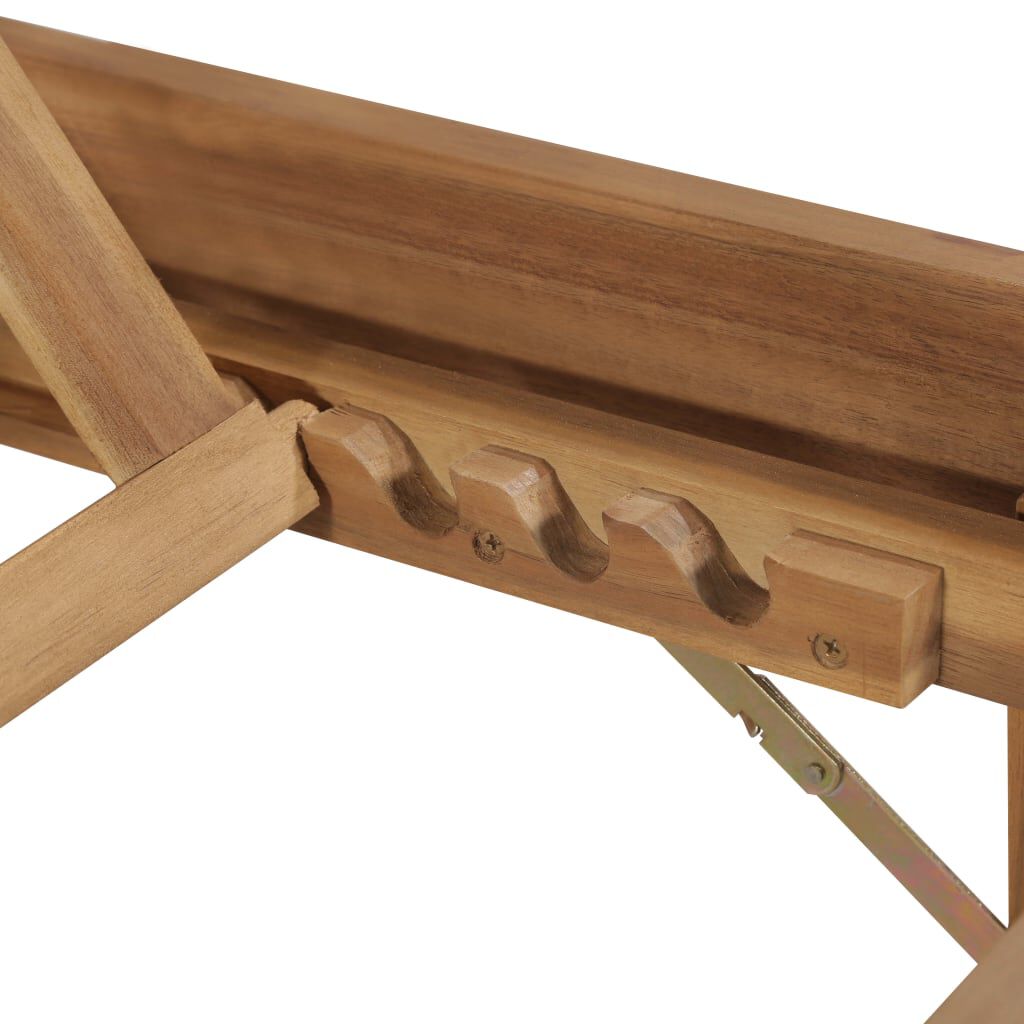 vidaXL Folding Sun Lounger with Cushion Solid Wood Acacia