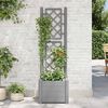 vidaXL Garden Planter with Trellis 43x43x142 cm PP Stone Grey