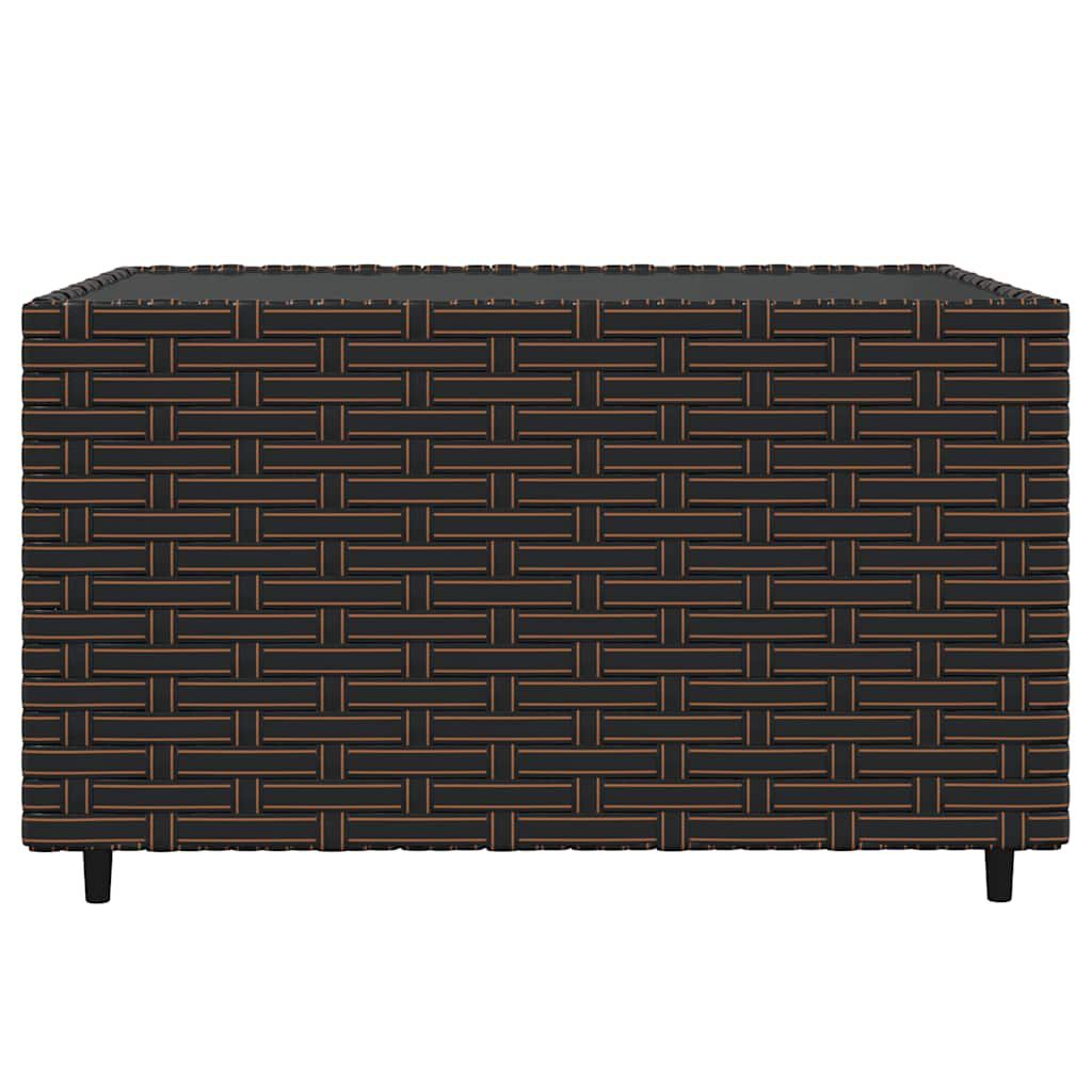 vidaXL 4 Piece Garden Lounge Set with Cushions Brown Poly Rattan