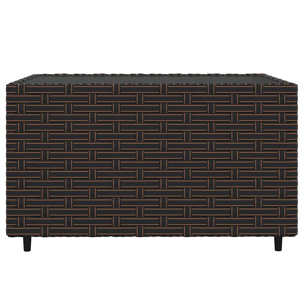 vidaXL 4 Piece Garden Lounge Set with Cushions Brown Poly Rattan