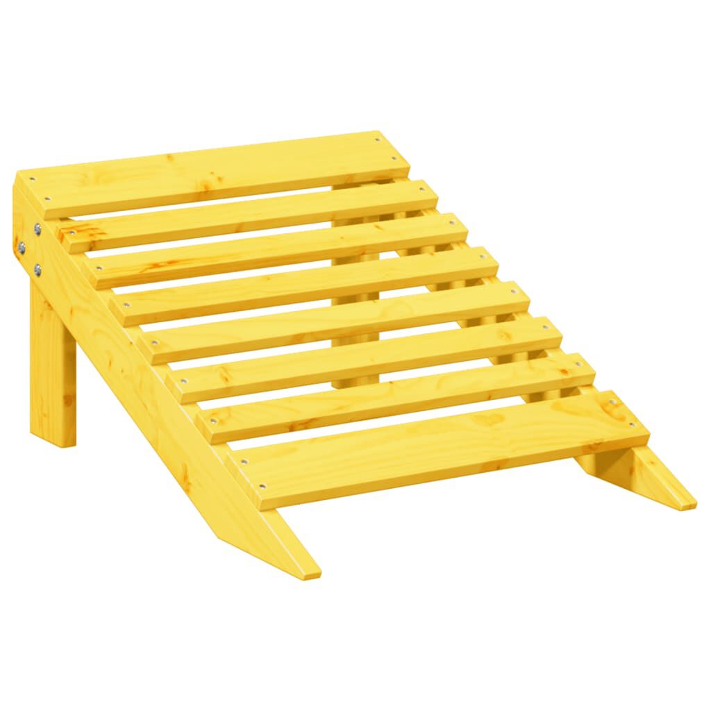 vidaXL Adirondack Chair with Ottoman Yellow Solid Wood Fir