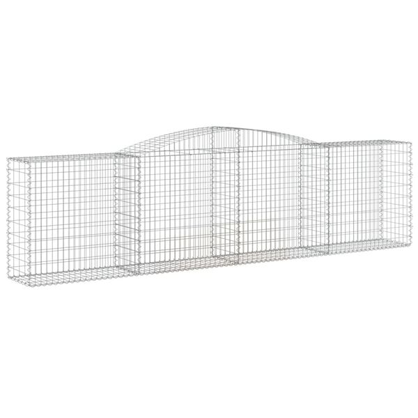vidaXL Arched Gabion Basket 400x50x100/120 cm Galvanised Iron