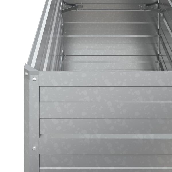 vidaXL Garden Raised Bed 100x40x77 cm Galvanized Steel Silver