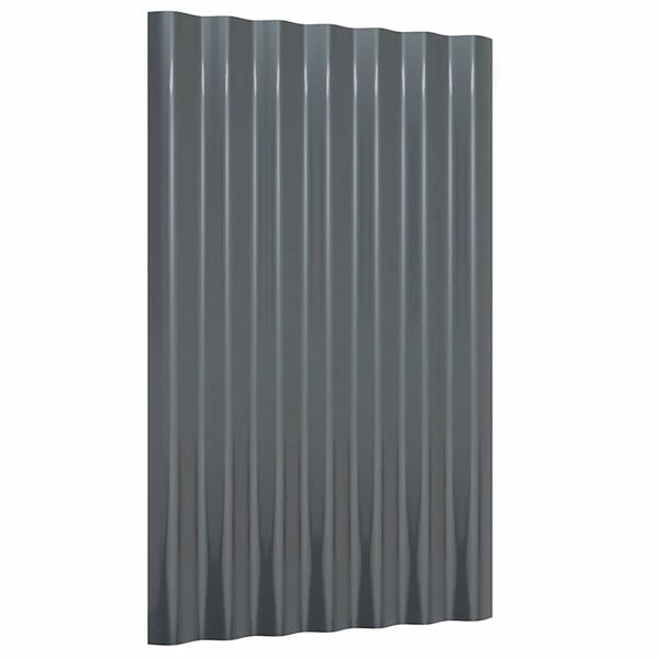vidaXL Roof Panels 12 pcs Galvanised Steel Anthracite 60x36 cm