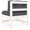 vidaXL Middle Sofas with Cushions 2 pcs White Solid Wood Pine