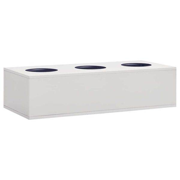 vidaXL Sliding Door Cabinet with Planter Box Light Grey Steel