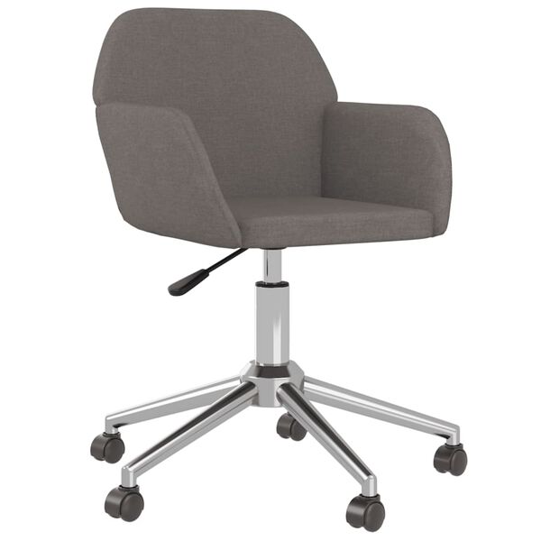 vidaXL Swivel Dining Chairs 2 pcs Dark Grey Fabric