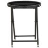 vidaXL Tea Table Black 60 cm Poly Rattan and Tempered Glass