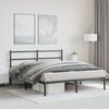 vidaXL Metal Bed Frame without Mattress with Headboard Black 150x200cm