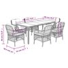 vidaXL 7 Piece Garden Dining Set with Cushions Black Poly Rattan