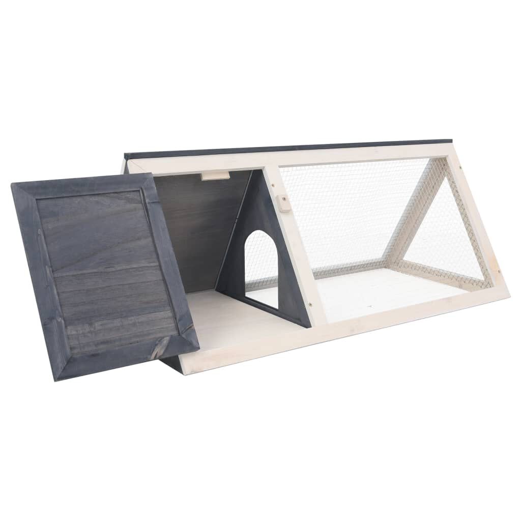 vidaXL Animal Rabbit Cage Grey Wood