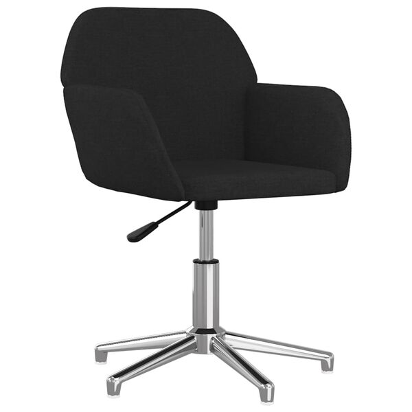vidaXL Swivel Office Chair Black Fabric