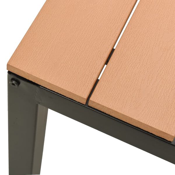 vidaXL Garden Bench 110 cm Steel and WPC Brown and Black