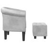 vidaXL Tub Chair with Footstool Silver Faux Leather