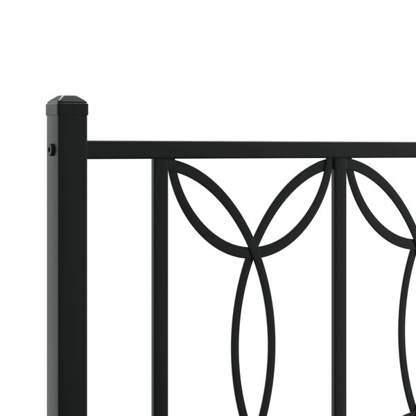 vidaXL Metal Bed Frame without Mattress with Headboard Black 193x203cm