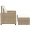 vidaXL Garden Sofa with Cushions 2-Seater Beige Poly Rattan