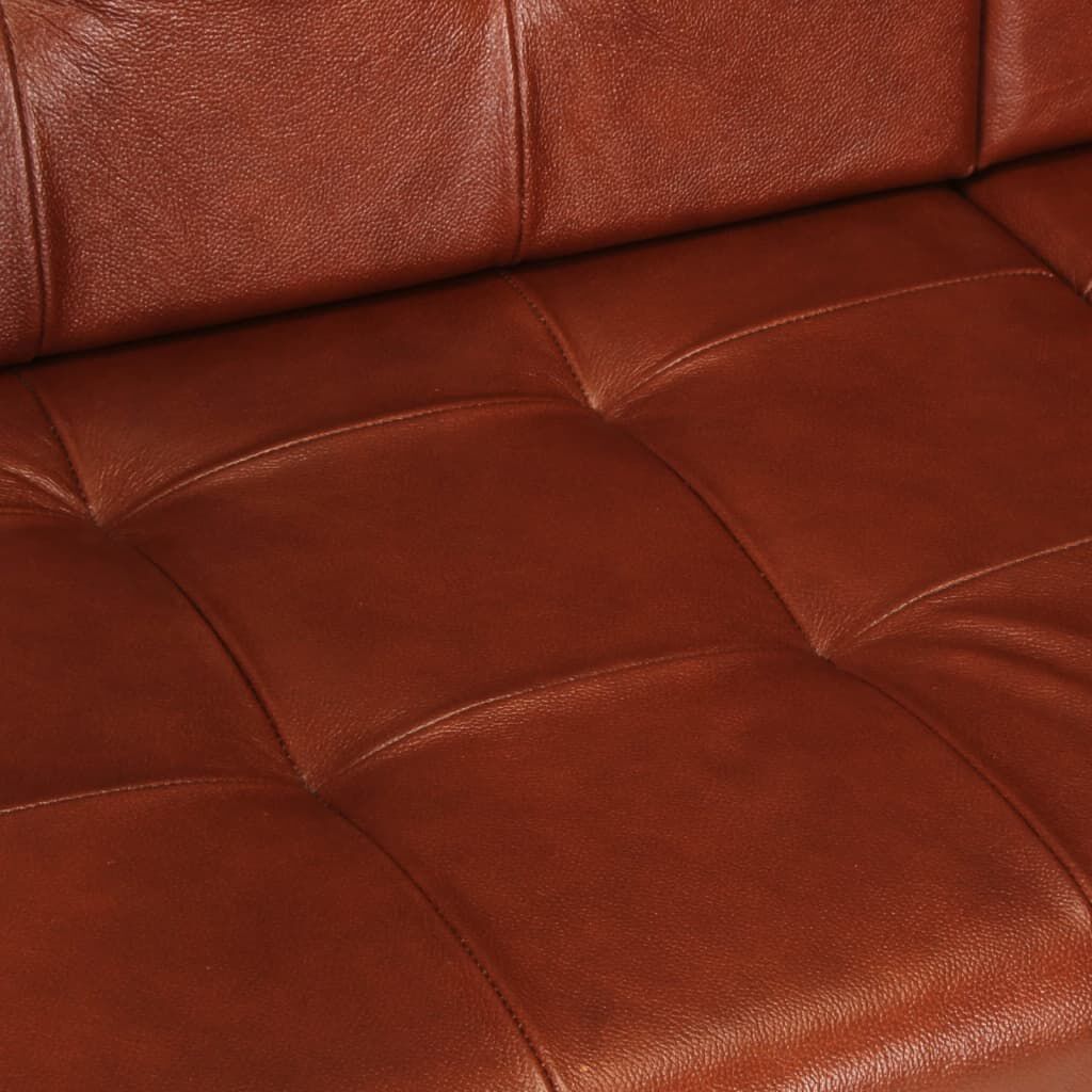 vidaXL 2-Seater Sofa Brown Real Goat Leather