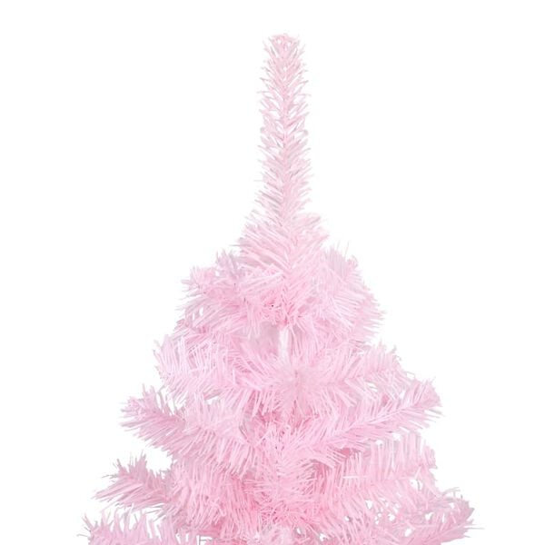 vidaXL Artificial Pre-lit Christmas Tree with Stand Pink 150 cm PVC