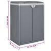 vidaXL Trash Bin with 2 Doors Grey 65x45x88 cm PP