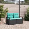 vidaXL Garden Sofa with Cushion 120 x 62 x 69 cm Poly Rattan