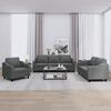vidaXL 3 Piece Sofa Set with Cushions Dark Grey Fabric