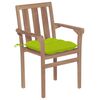 vidaXL Stackable Garden Chairs with Cushions 4 pcs Solid Teak Wood