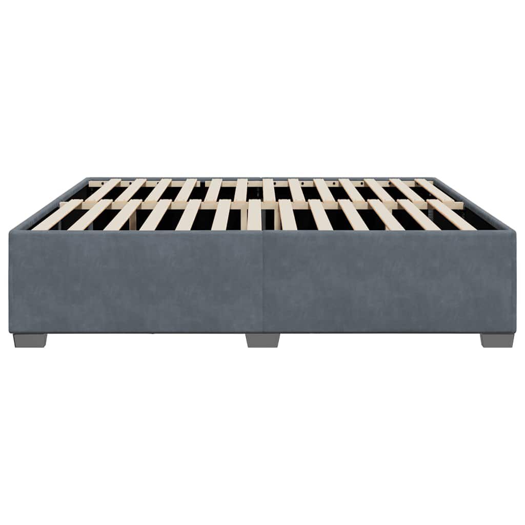 vidaXL Bed Frame without Mattress Dark Grey King Velvet
