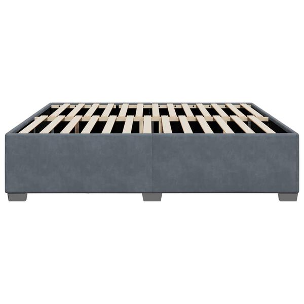 vidaXL Bed Frame without Mattress Dark Grey King Velvet