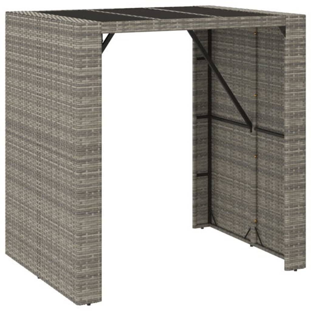 vidaXL 5 Piece Garden Bar Set Grey Poly Rattan