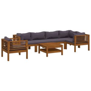 vidaXL 7 Piece Garden Lounge Set with Cushion Solid Acacia Wood