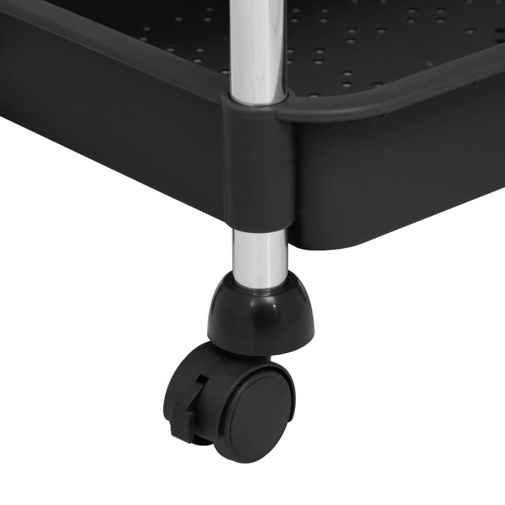 vidaXL 5-Tier Kitchen Trolley Black 42x29x128 cm Iron and ABS