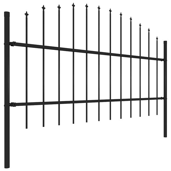 vidaXL Garden Fence with Spear Top Steel 1603.5x100 cm Black