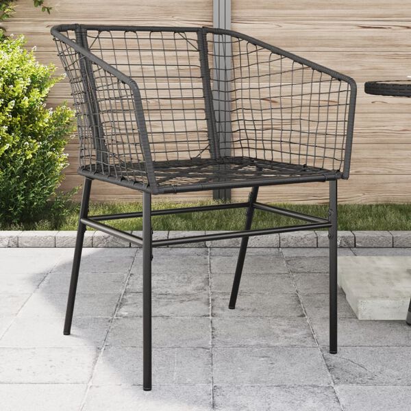 vidaXL Garden Chairs 2 pcs Black Poly Rattan