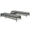 vidaXL Sunloungers 2 pcs with Table Poly Rattan Grey