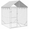 vidaXL Outdoor Dog Kennel with Roof Silver 2x2x2.5 m Galvanised Steel