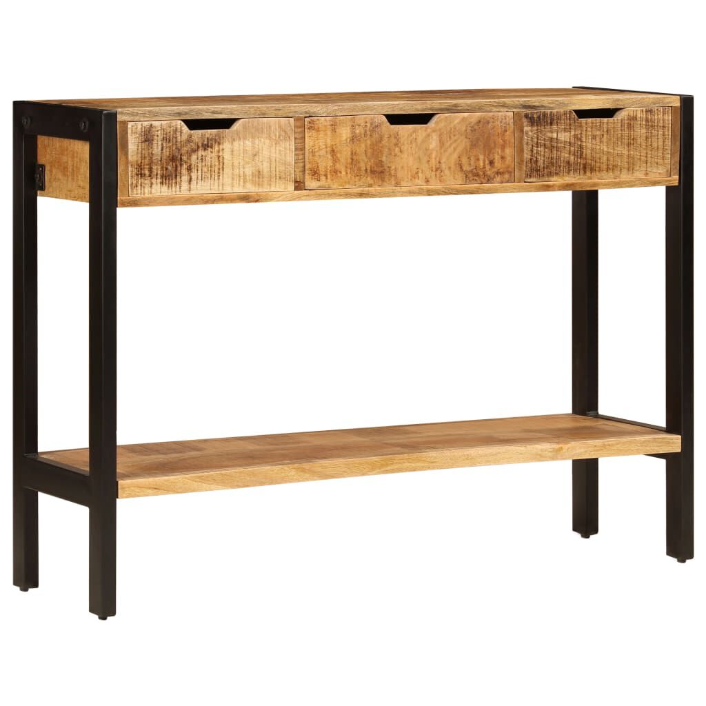 vidaXL Sideboard with 3 Drawers 110x35x75 cm Solid Mango Wood