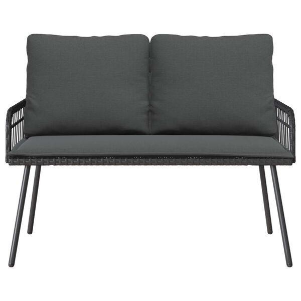 vidaXL Garden Bench Black 114x64x78 cm Poly Rattan