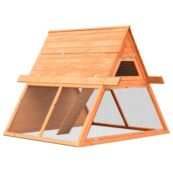 vidaXL Rabbit Hutch Solid Pine & Fir Wood 152x128x108 cm