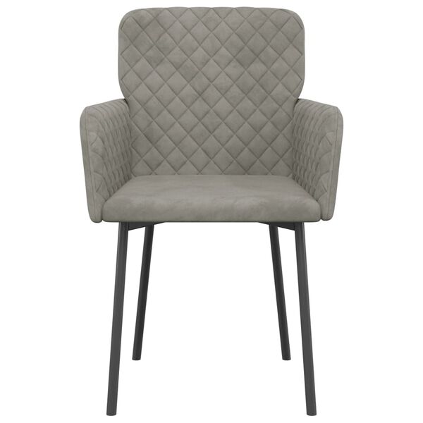 vidaXL Dining Chairs 2 pcs Light Grey Velvet