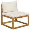 vidaXL 12 Piece Garden Lounge Set with Cushion Cream Solid Acacia Wood