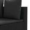 vidaXL 10 Piece Garden Sofa Set with Cushions Black Poly Rattan