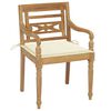 vidaXL Batavia Chairs with Cushions 4 pcs Solid Teak Wood