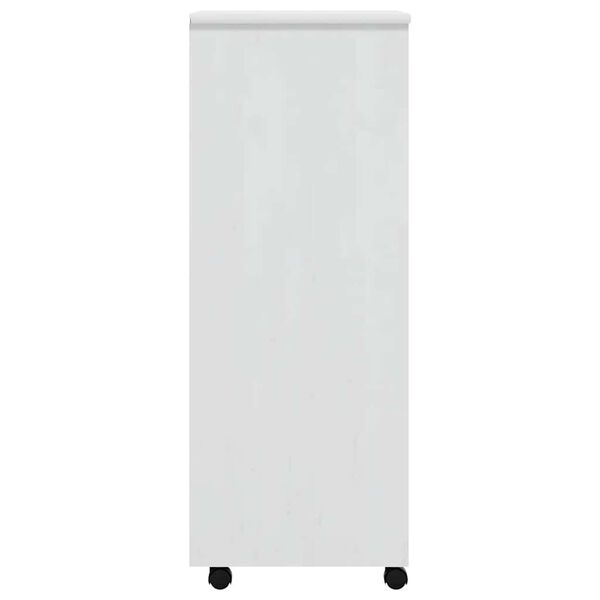 vidaXL Rolling Cabinet with Drawers MOSS White Solid Wood Pine