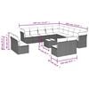vidaXL 14 Piece Garden Sofa Set with Cushions Grey Poly Rattan