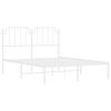 vidaXL Metal Bed Frame without Mattress with Headboard White 135x190cm
