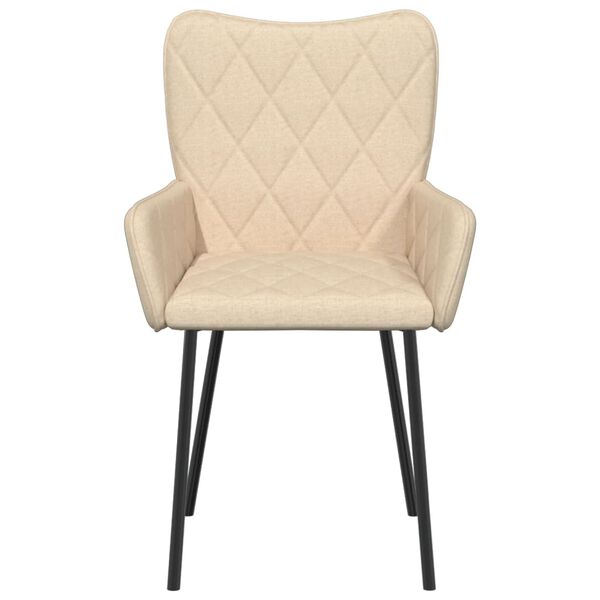 vidaXL Dining Chairs 2 pcs Cream Fabric
