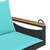 vidaXL Swing Bench with Cushions Black 109x62x40 cm Poly Rattan
